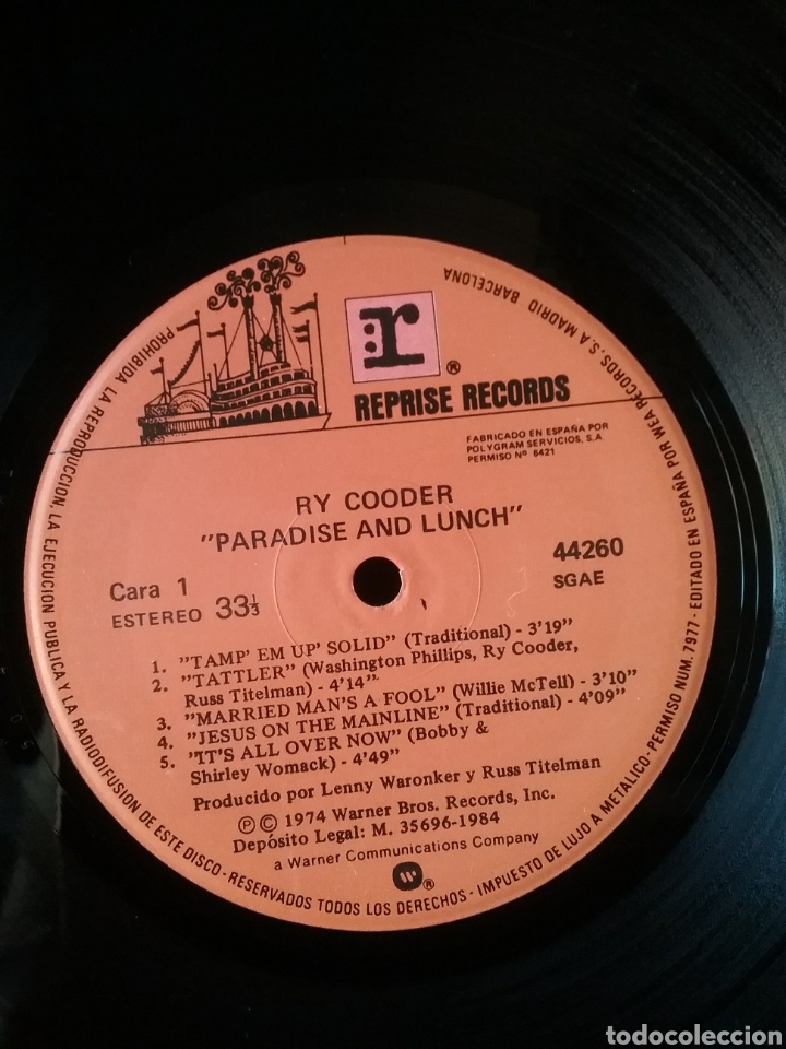Discos de vinilo: RY COODER 1974 Warner Bros .Copia Spain - Foto 4