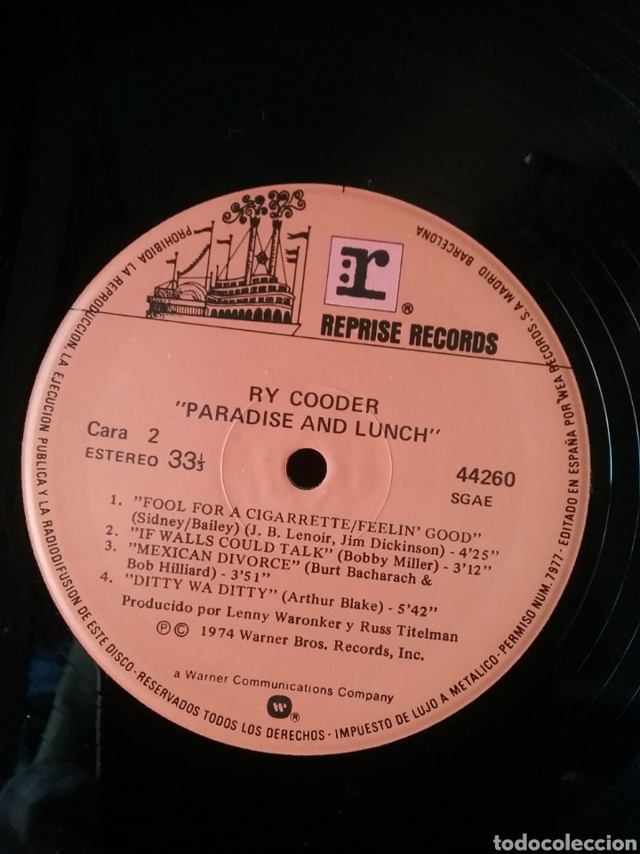 Discos de vinilo: RY COODER 1974 Warner Bros .Copia Spain - Foto 5
