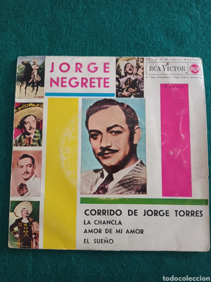 Discos de vinilo: DISCO VINILO SINGLES , JORGE NEGRETE - Foto 1
