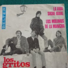 Discos de vinilo: DISCO VINILO SINGLES , LOS GRITOS , LA VIDA SIGUE IGUAL Y LOS MOLINOS DE LA MANCHA. Lote 332196533