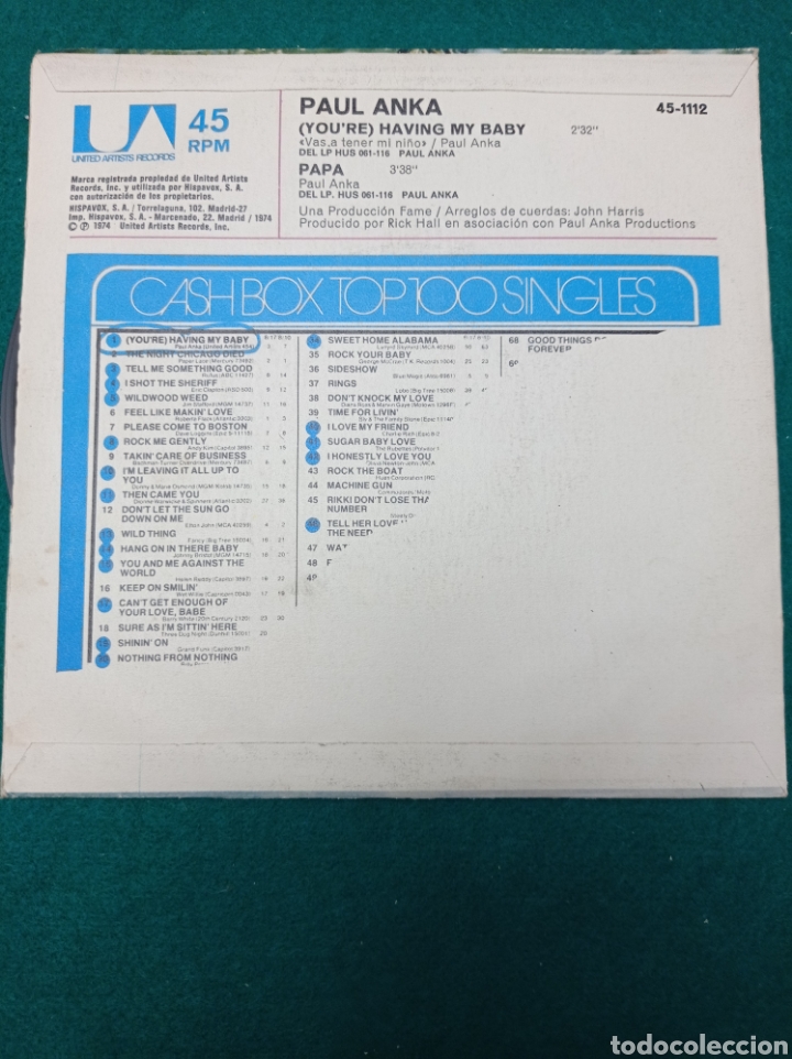 Discos de vinilo: DISCO VINILO SINGLES , PAUL ANKA , 1974 - Foto 2