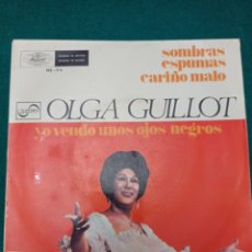 Discos de vinilo: DISCO VINILO SINGLES , OLGA GUILLOT , YO VENDO UNOS OJOS NEGRO , 1968. Lote 332210593