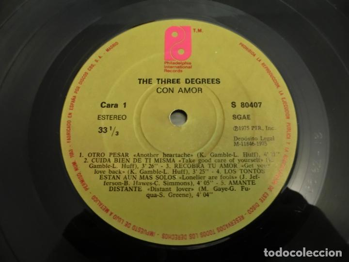 Discos de vinilo: THE THREE DEGREES - CON AMOR (WITH LOVE) (SPAIN 1975) - Foto 3