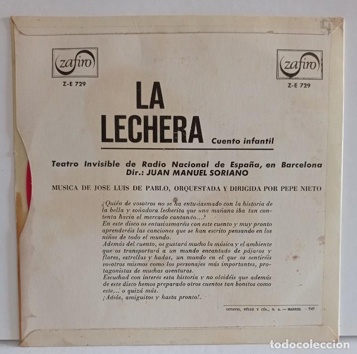 Discos de vinilo: SINGLE-LA LECHERA-1966-VINILO ROJO. - Foto 2