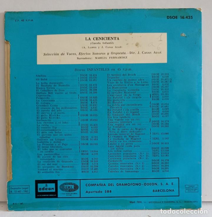 Discos de vinilo: SINGLE-LA CENICIENTA-1961 . - Foto 2