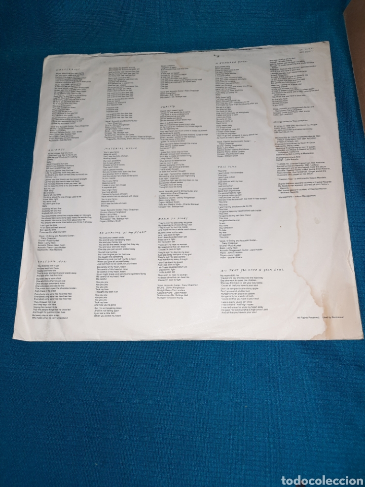 Discos de vinilo: LP TRACY CHAPMAN, CROSSROAD - Foto 2
