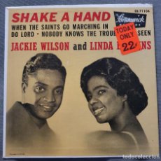 Discos de vinilo: JACKIE WILSON & LINDA HOPKINS - EP USA BRUNSWICK - SHAKE HAND GRAN ESTADO!. Lote 333143278