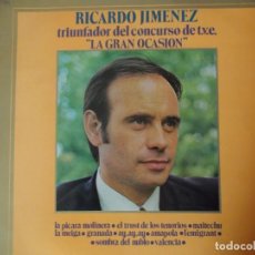 Discos de vinilo: LP . RICARDO JIMENEZ . TRIUNFADOR DEL CONCURSO DE TVE ” LA GRAN OCASIÓN ” DE 1972