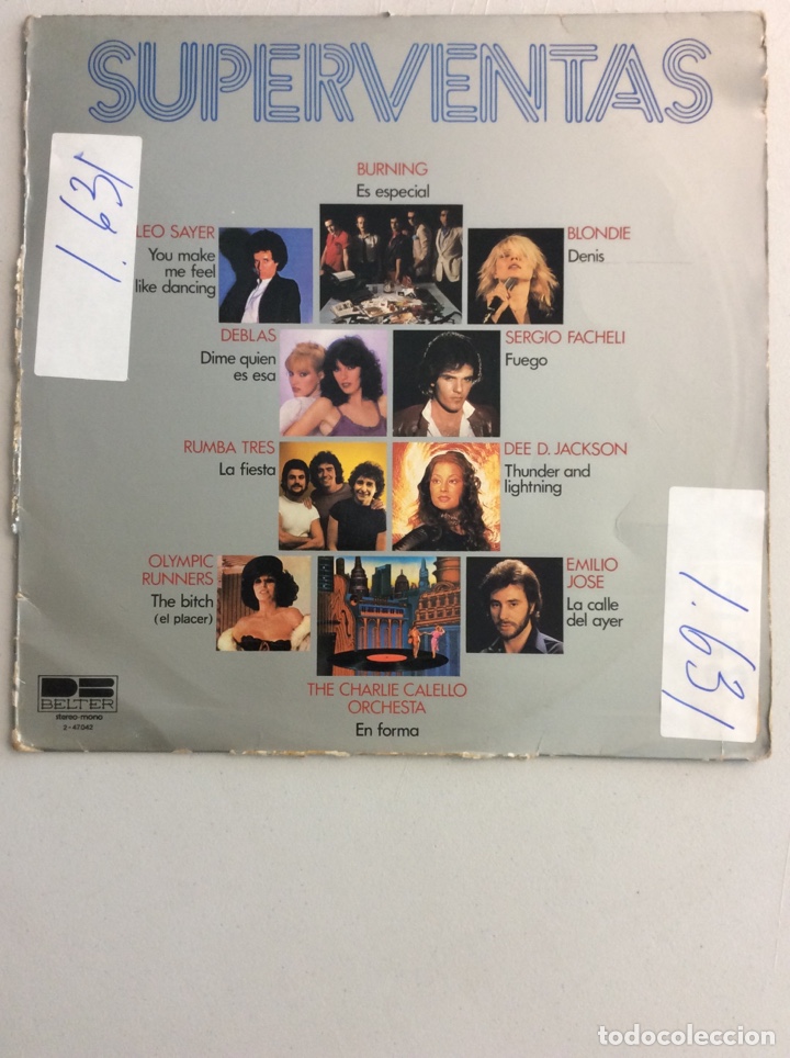 Discos de vinil: S&uacute;per ventas. Belter.