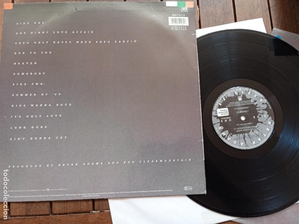 Discos de vinilo: BRYAN ADAMS LP. RECKLESS. MADE IN GERMANY. 1984. - Foto 3