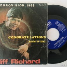 Discos de vinilo: VINILO FESTIVAL DE EUROVISION 1968 CLIFF RICHARD CONGRATULATIONS. Lote 334451358
