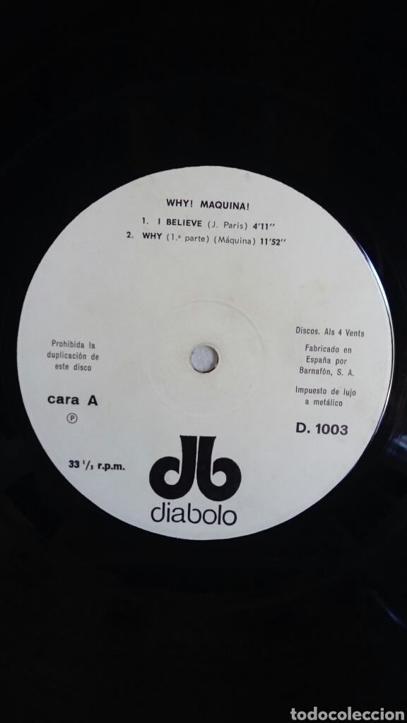 Discos de vinilo: M&aacute;quina - Why? - 1970 - Spain - Prog rock - Foto 3