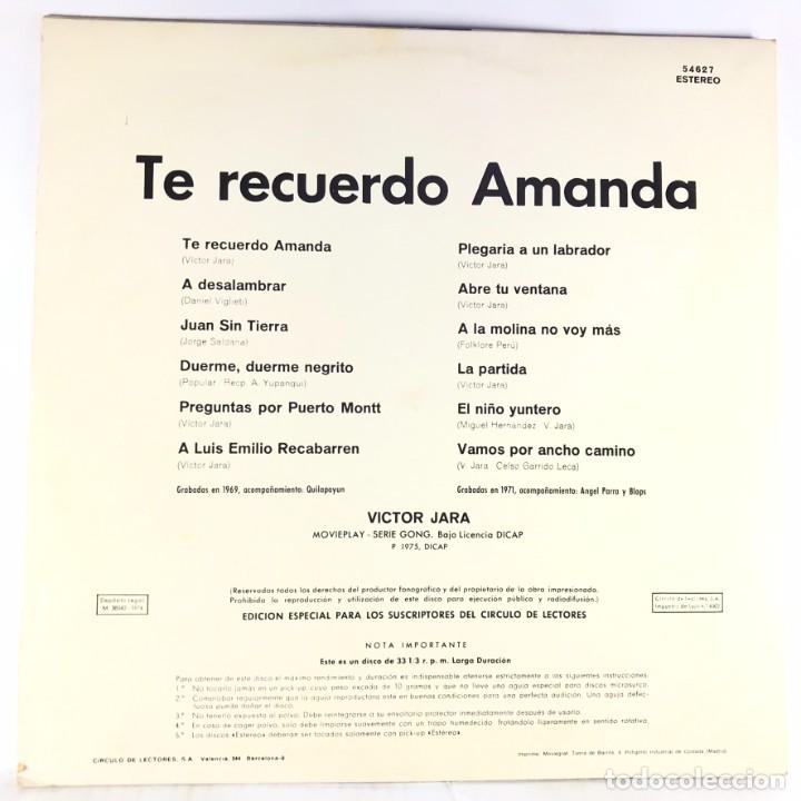 Discos de vinilo: Victor Jara &ndash; Te Recuerdo Amanda - Vinyl, LP, Compilation - Foto 2