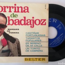 Discos de vinilo: VINILO PORRINA DE BADAJOZ BELTER 1967 CANTIÑAS TARANTOS. Lote 334462253