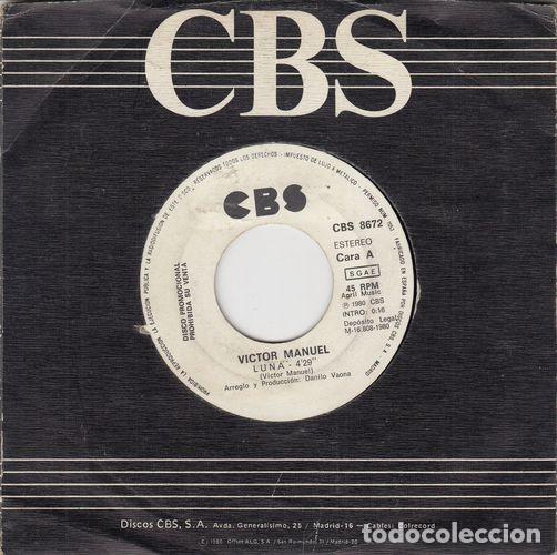 Discos de vinilo: VICTOR MANUEL - LUNA - SINGLE DE VINILO PROMOCIONAL - Foto 1