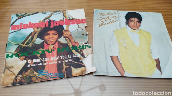 Discos de vinilo: Lote de 2 singles de vinilo de Michael Jackson - Foto 1