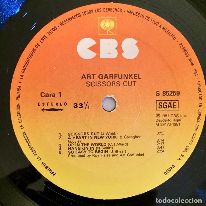 Discos de vinilo: ART GARFUNKEL : SCISSORS CUT [CBS - ESP 1981] LP - Foto 4