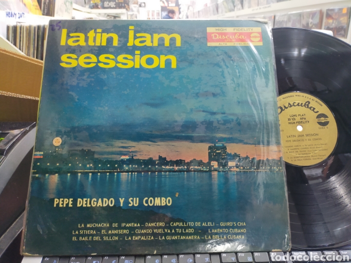 Disques de vinyle: Pepe delgado LP lat&iacute;n Jam session u.s.a. escuchado