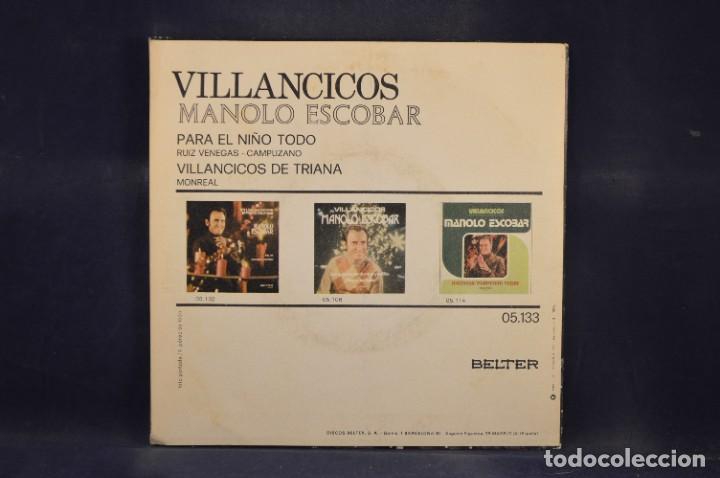 Discos de vinilo: MANOLO ESCOBAR - VILLANCICOS - SINGLE - Foto 2