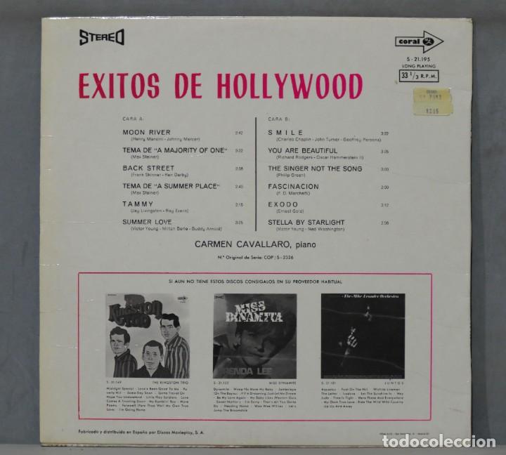 Discos de vinilo: LP. CARMEN CAVALLARO. EXITOS DE HOLLYWOOD A PIANO - Foto 2