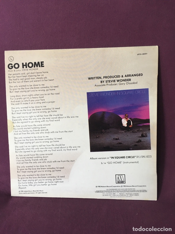 Discos de vinilo: Disco de vinilo LP STEVIE WONDER GO HOME - Foto 2