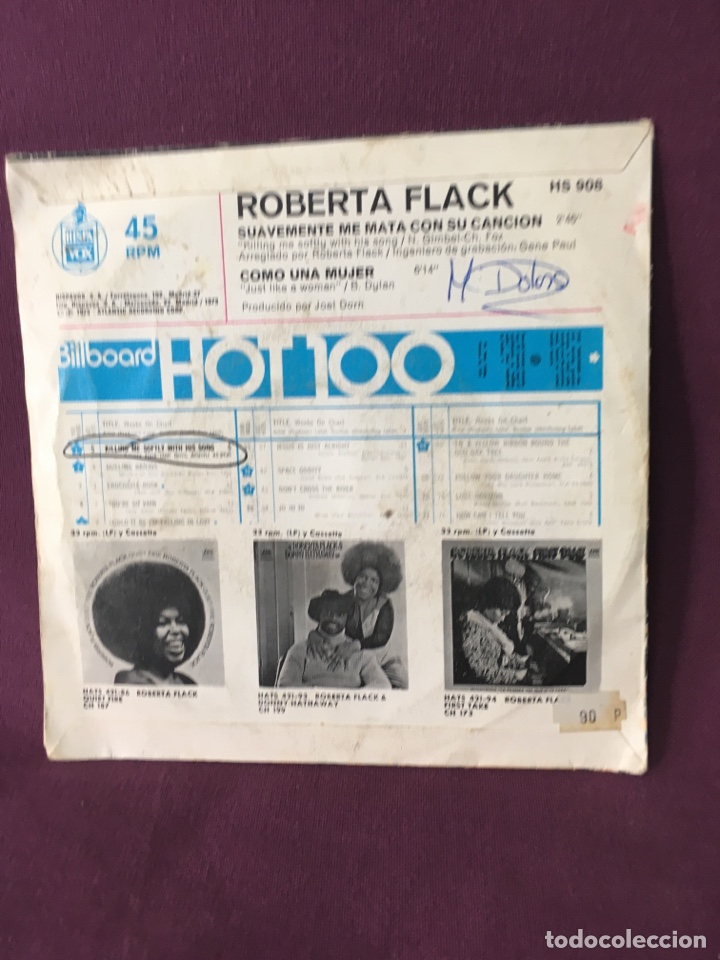 Discos de vinilo: Disco de vinilo Single Roberta Flack - Foto 2