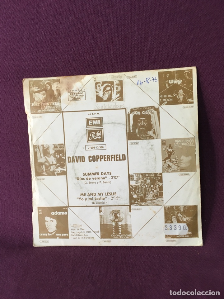 Discos de vinilo: Disco de vinilo singles David Copperfield - Foto 2