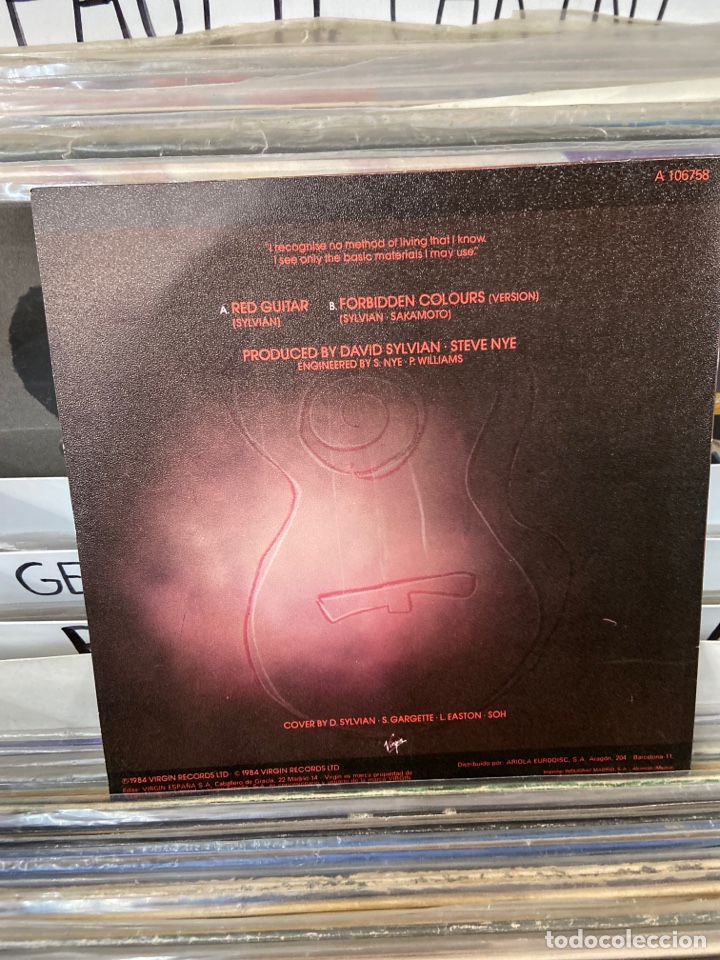Discos de vinilo: David Sylvian red guitar - Foto 2