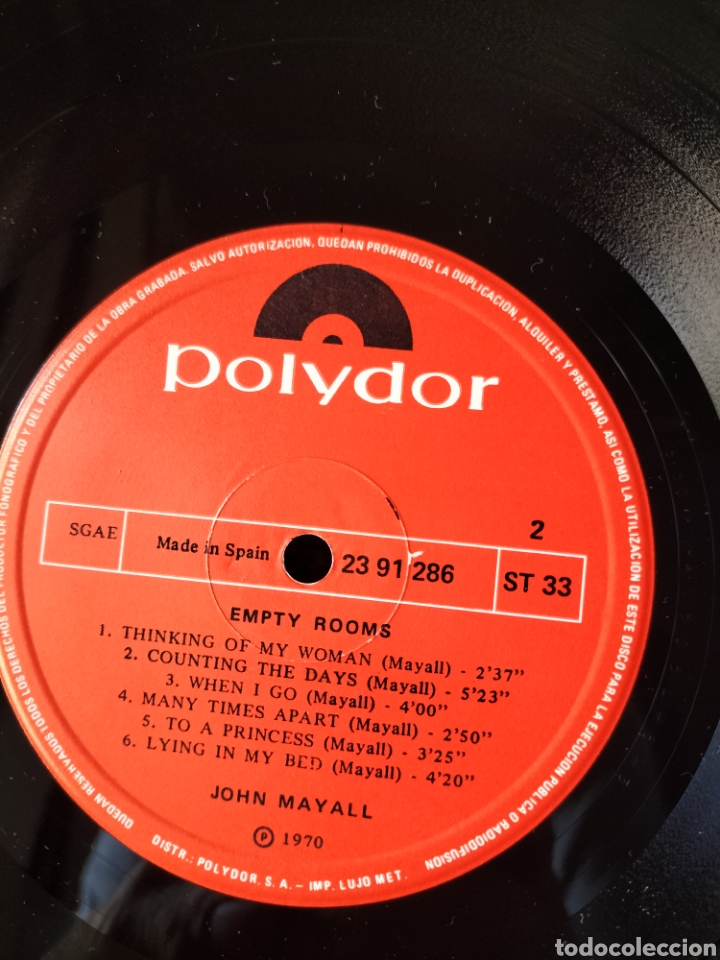 Discos de vinilo: John Mayall &rdquo; Empty Rooms&rdquo; 1970 Original copia Spain - Foto 5
