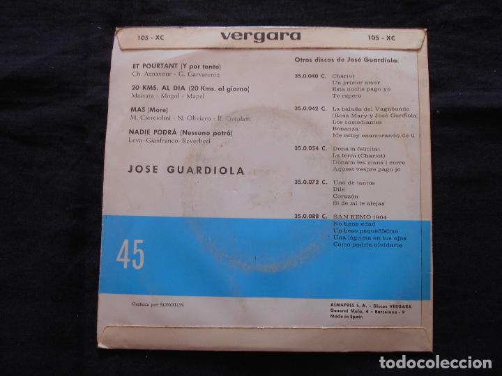 Discos de vinilo: JOSE GUARDIOLA // ET POURTANT + 3 - Foto 2