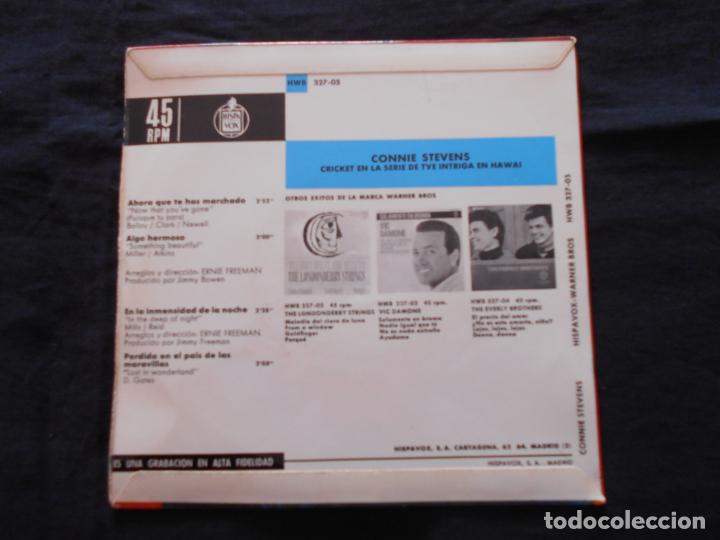 Discos de vinilo: CONNIE STEVENS // AHORA QUE TE HAS MARCHADO + 3 - Foto 2