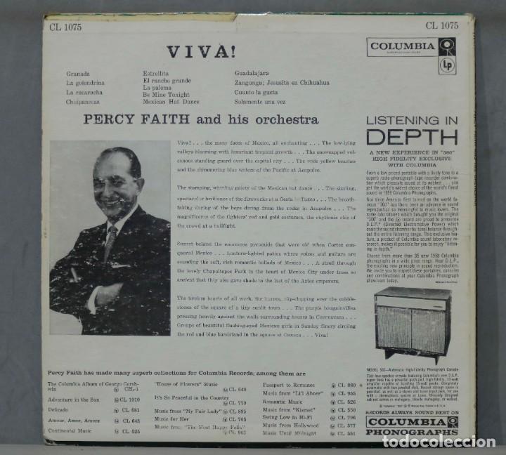 Discos de vinilo: LP. PERCY FAITH. VIVA - Foto 2