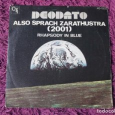 Discos de vinilo: DEODATO – ALSO SPRACH ZARATHUSTRA (2001), VINYL 7” SINGLE 1975 SPAIN 45-1309. Lote 335255868