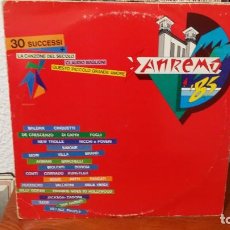Discos de vinilo: C) SANREMO '85 ”DISCO ORIGINAL FESTIVAL” 30 SUCCESSI - DOBLE LP - LEER DESCRIPCIÓN. Lote 335269148