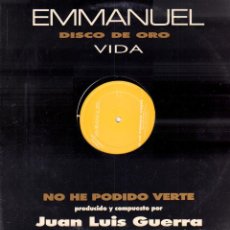 Discos de vinilo: EMMANUEL - VIDA (DISCO DE ORO / PRODUCIDO POR ”LUAN LUIS GUERRA” / MAXISINGLE 1991 RF-12634. Lote 335298723