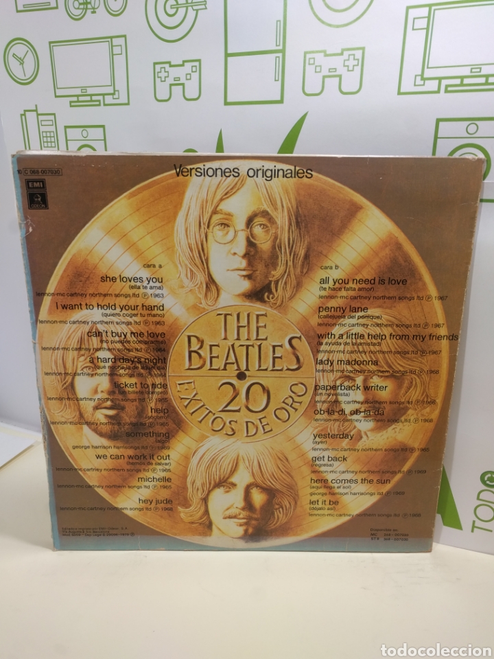 Discos de vinilo: The beatles. 20 &eacute;xitos de oro. LP - Foto 2
