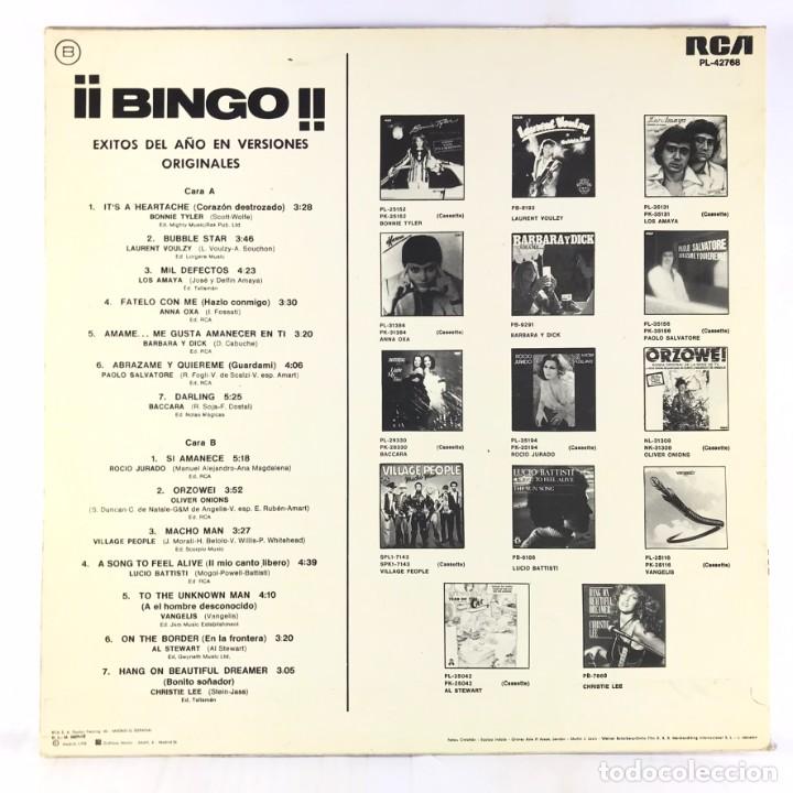 Discos de vinilo: Various &ndash; &iexcl;&iexcl; Bingo !! Exitos Del A&ntilde;o En Versiones Originales - Vinyl, LP, Compilation - Foto 2