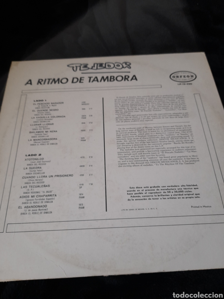 Discos de vinilo: A Ritmo de tambora, edici&oacute;n de M&eacute;xico - Foto 2