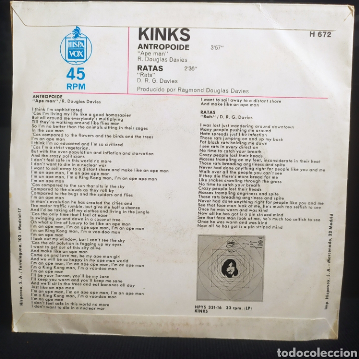 Discos de vinilo: Kinks - Antropoide 1970 - Foto 2