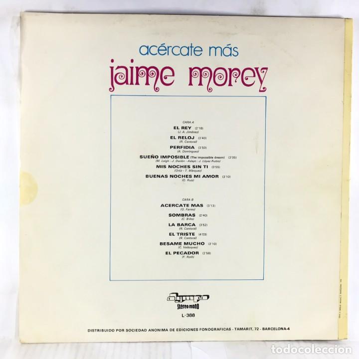 Discos de vinilo: JAIME MOREY - ACERCATE MAS LP SPAIN 1976 - Foto 2
