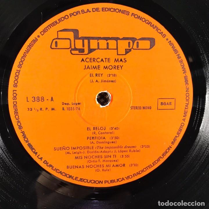Discos de vinilo: JAIME MOREY - ACERCATE MAS LP SPAIN 1976 - Foto 4