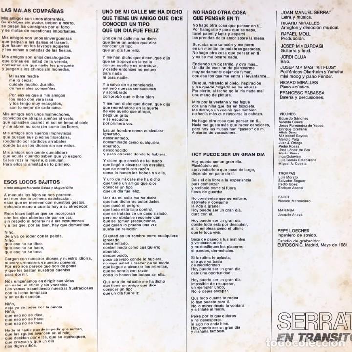 Discos de vinilo: Serrat &ndash; En Tr&aacute;nsito - Vinyl, LP, Album - Foto 3