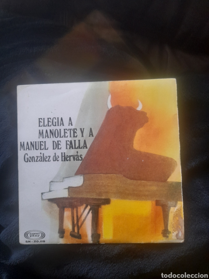 Discos de vinilo: Eleg&iacute;a a Manolete y a Manuel de Falla, vinilo Gonz&aacute;lez de Hervas de 1968 - Foto 1