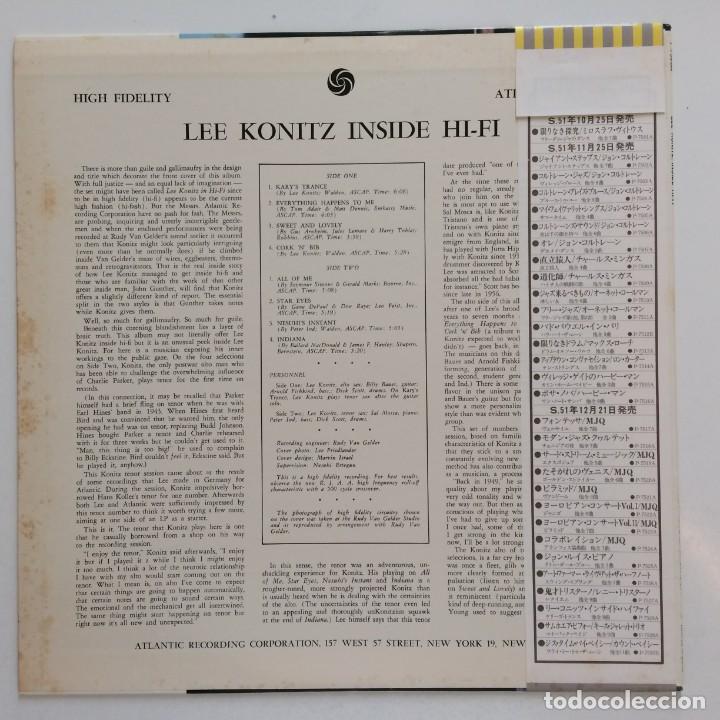 Discos de vinilo: Lee Konitz &ndash; Inside Hi-Fi , Japan 1976 Atlantic - Foto 2