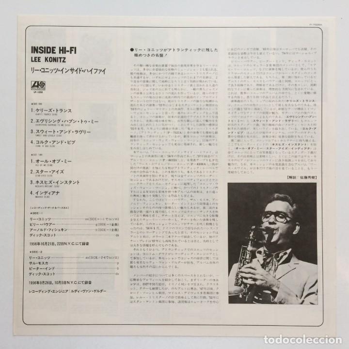 Discos de vinilo: Lee Konitz &ndash; Inside Hi-Fi , Japan 1976 Atlantic - Foto 3