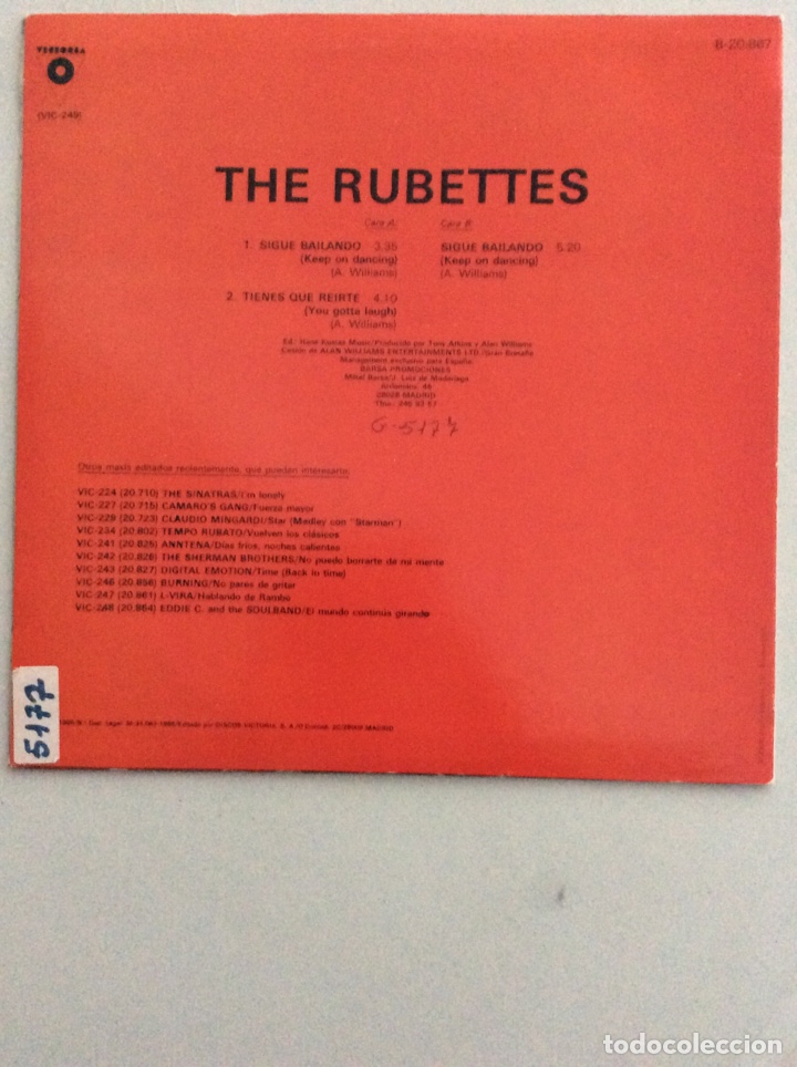 Discos de vinilo: The Rubettes. Keep on dancing. - Foto 2