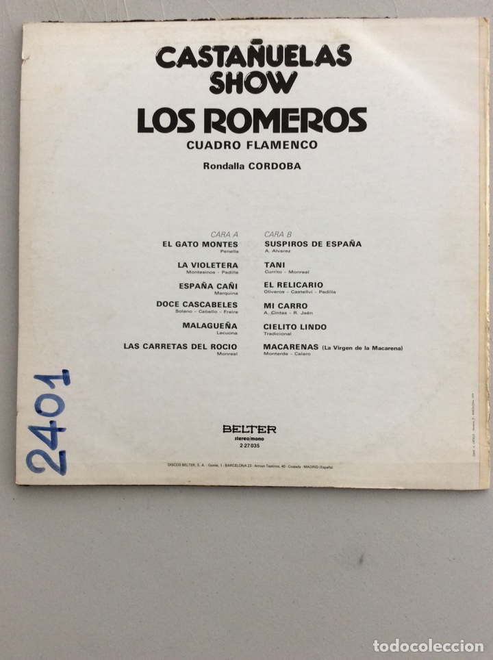 Discos de vinilo: Los Romeros. Casta&ntilde;uelas show. - Foto 2