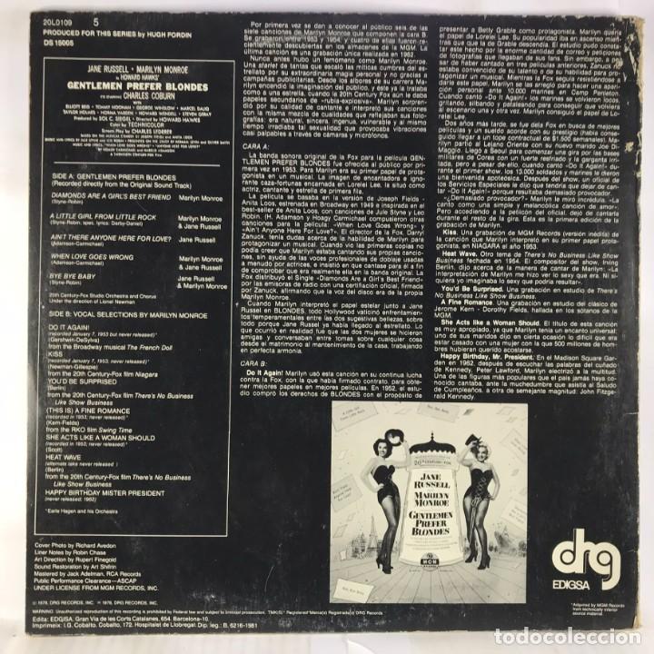 Discos de vinilo: Marilyn Monroe &ndash; Never Before And Never Again - Vinyl, LP, Compilation, Reissue - SPAIN - Foto 3