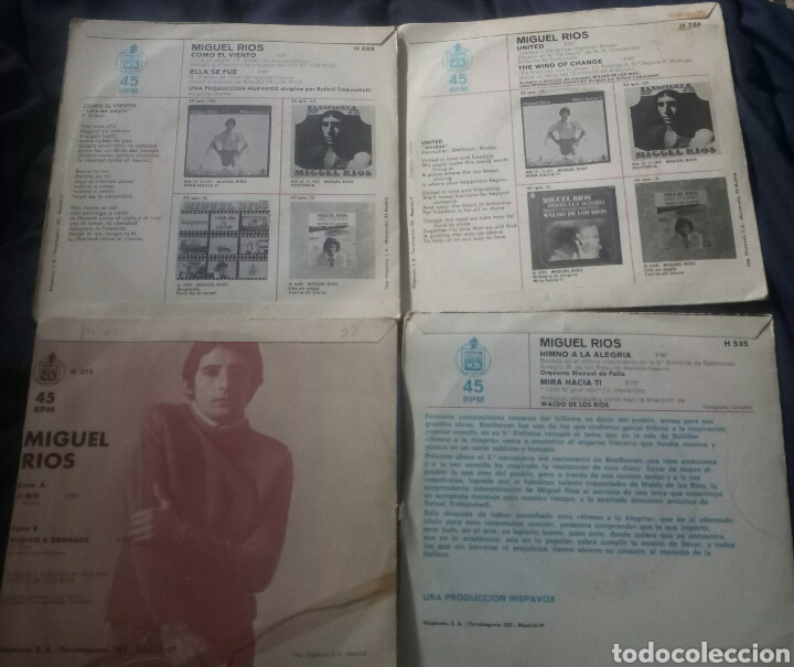 Discos de vinilo: LOTE 4 SINGLES MIGUEL R&Iacute;OS. POP - Foto 2