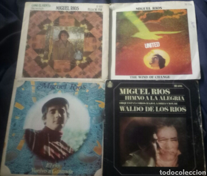Discos de vinilo: LOTE 4 SINGLES MIGUEL R&Iacute;OS. POP - Foto 1